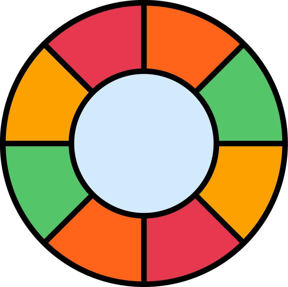 Color Wheel Line Filled Icon vector