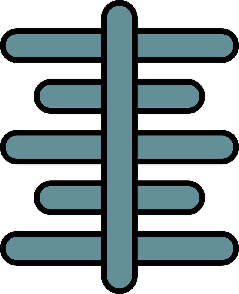 Center Align Line Filled Icon vector