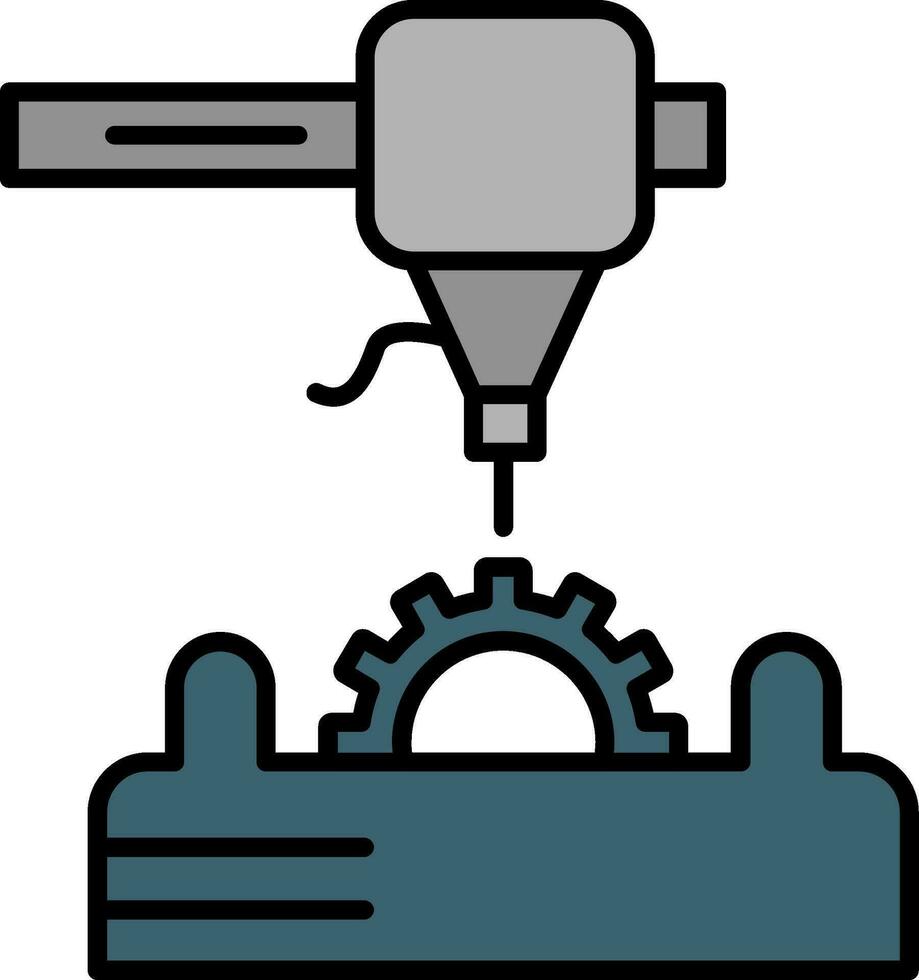 3d Printer Line Filled Icon vector