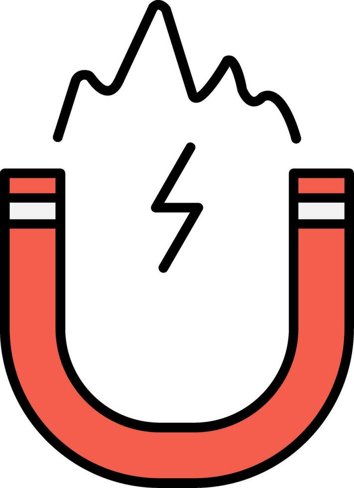 Electromagnetic Line Filled Icon vector