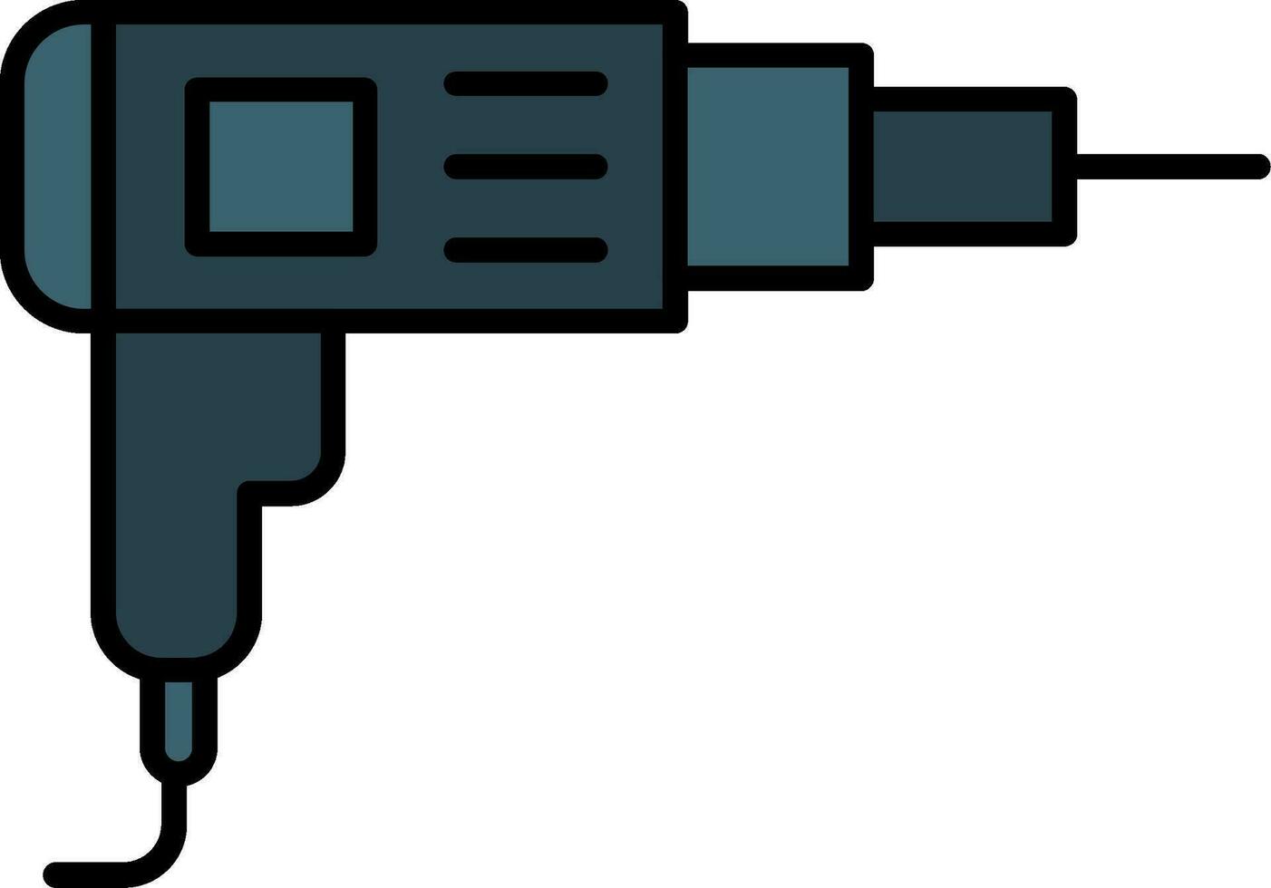 Driller Line Filled Icon vector