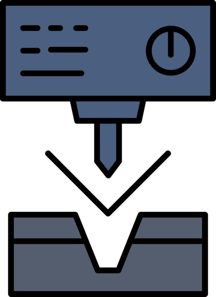 Metal Bending Machine Line Filled Icon vector