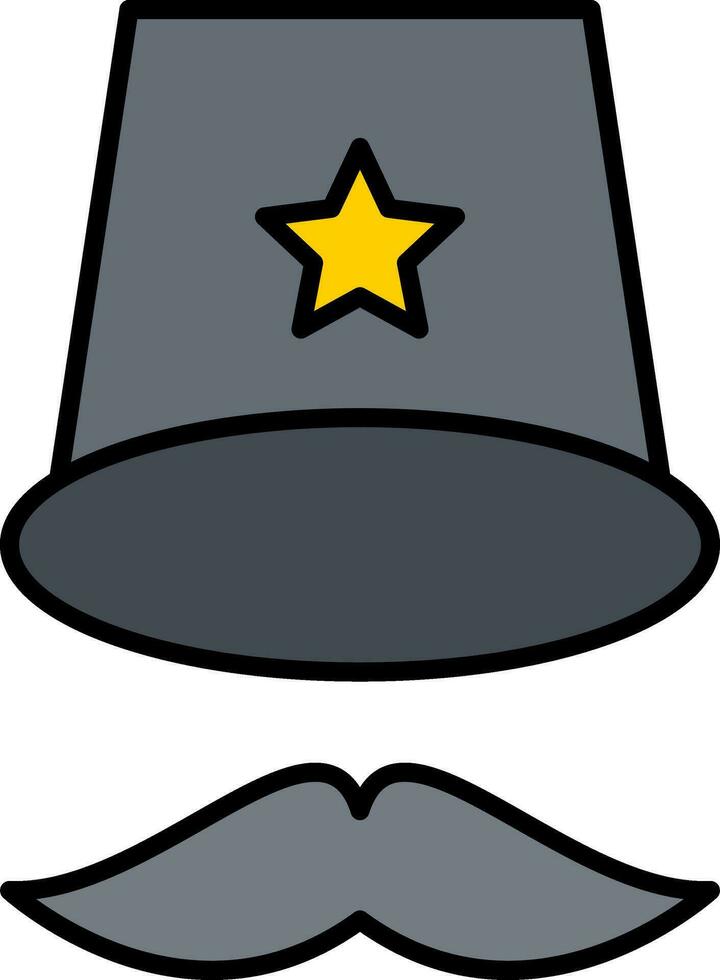 Top Hat Line Filled Icon vector