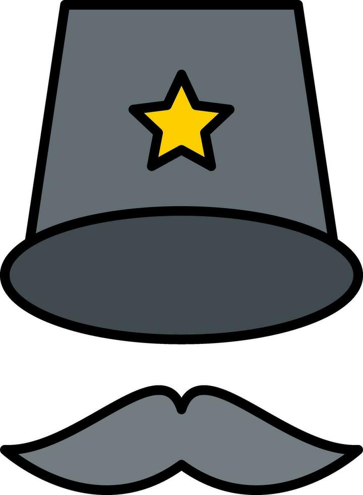 parte superior sombrero línea lleno icono vector