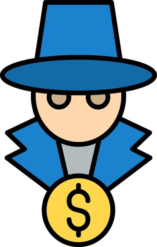 Fraud Line Filled Icon vector