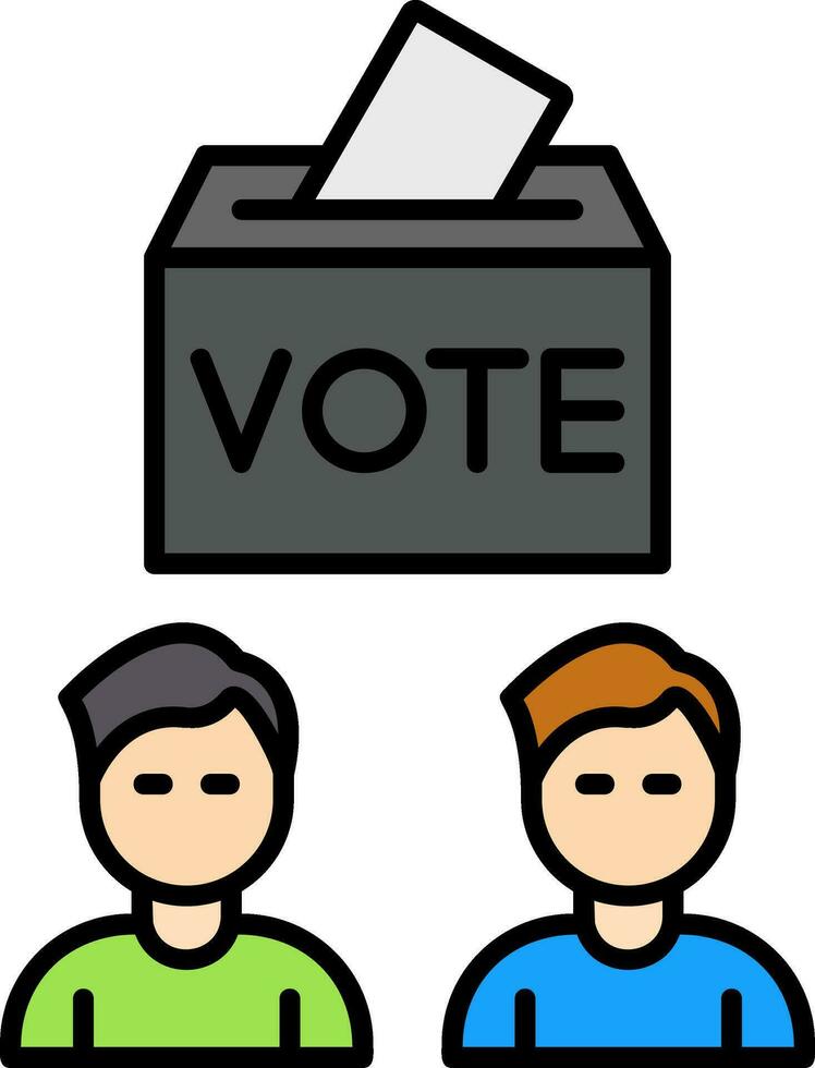 votantes línea lleno icono vector