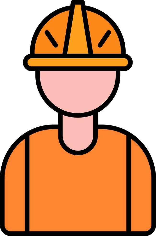 Worker Line Filled Icon vector