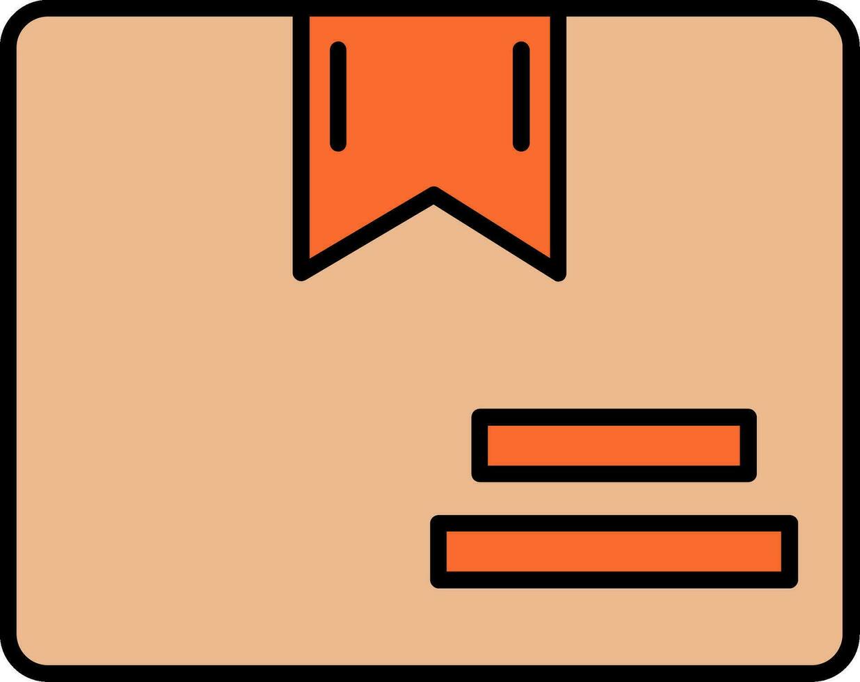 Box Line Filled Icon vector