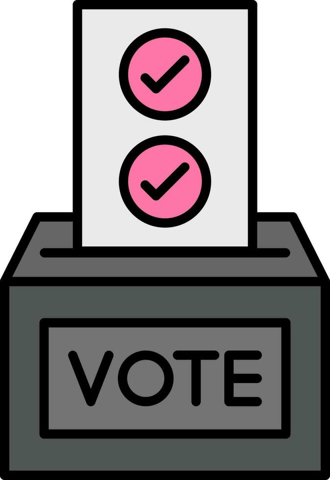 Ballot Line Filled Icon vector