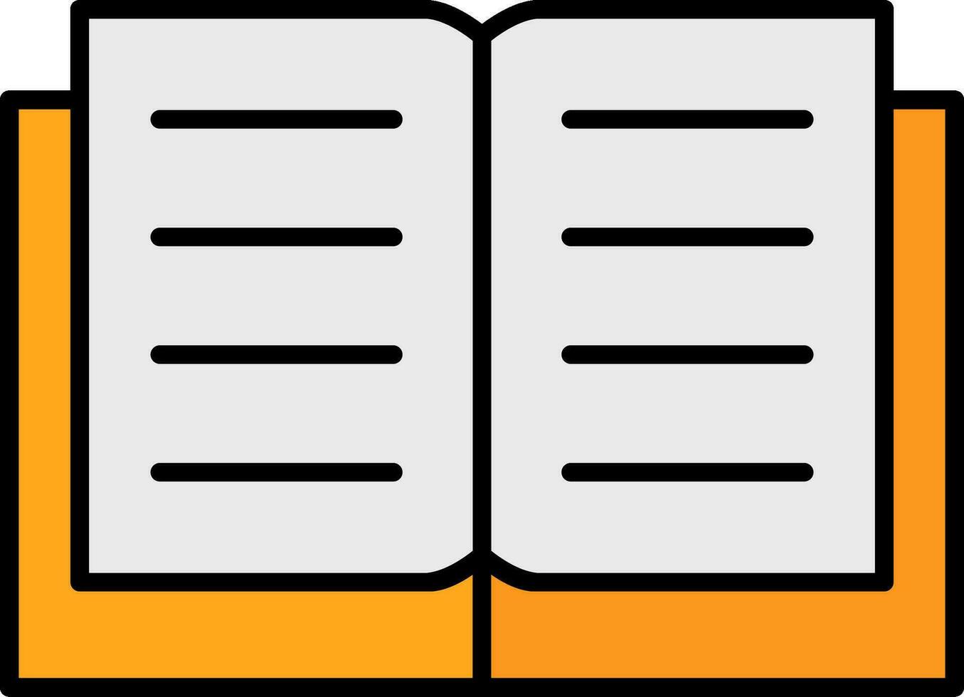 Book Line Filled Icon vector