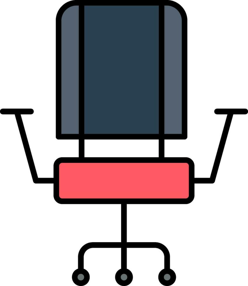 silla línea lleno icono vector