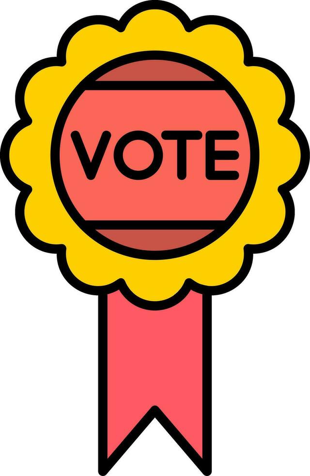 Vote Badge Line Filled Icon vector