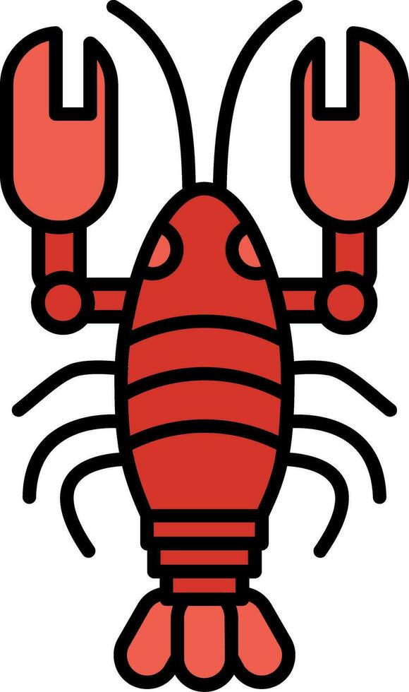 Lobster Line Filled Icon vector