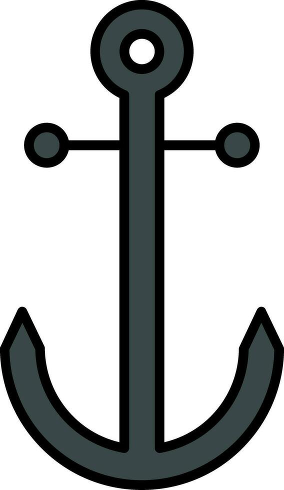 Anchor Line Filled Icon vector