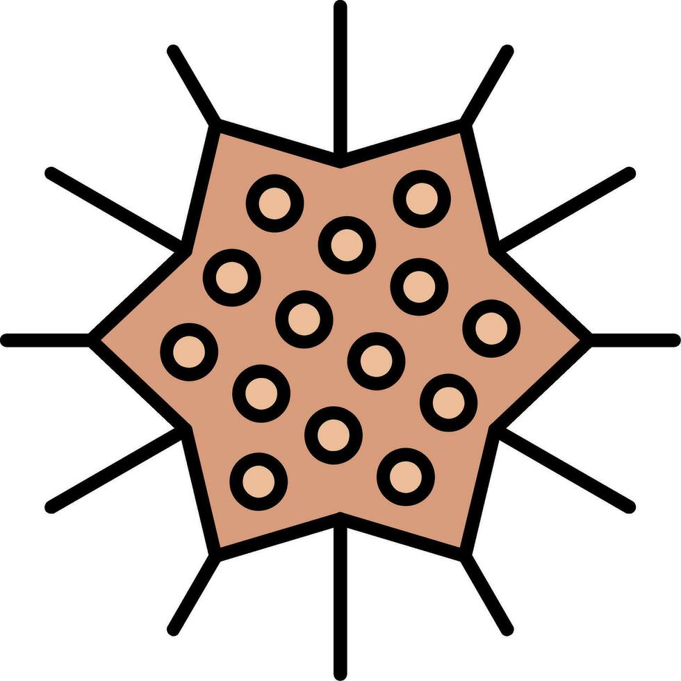 Sea Urchin Line Filled Icon vector