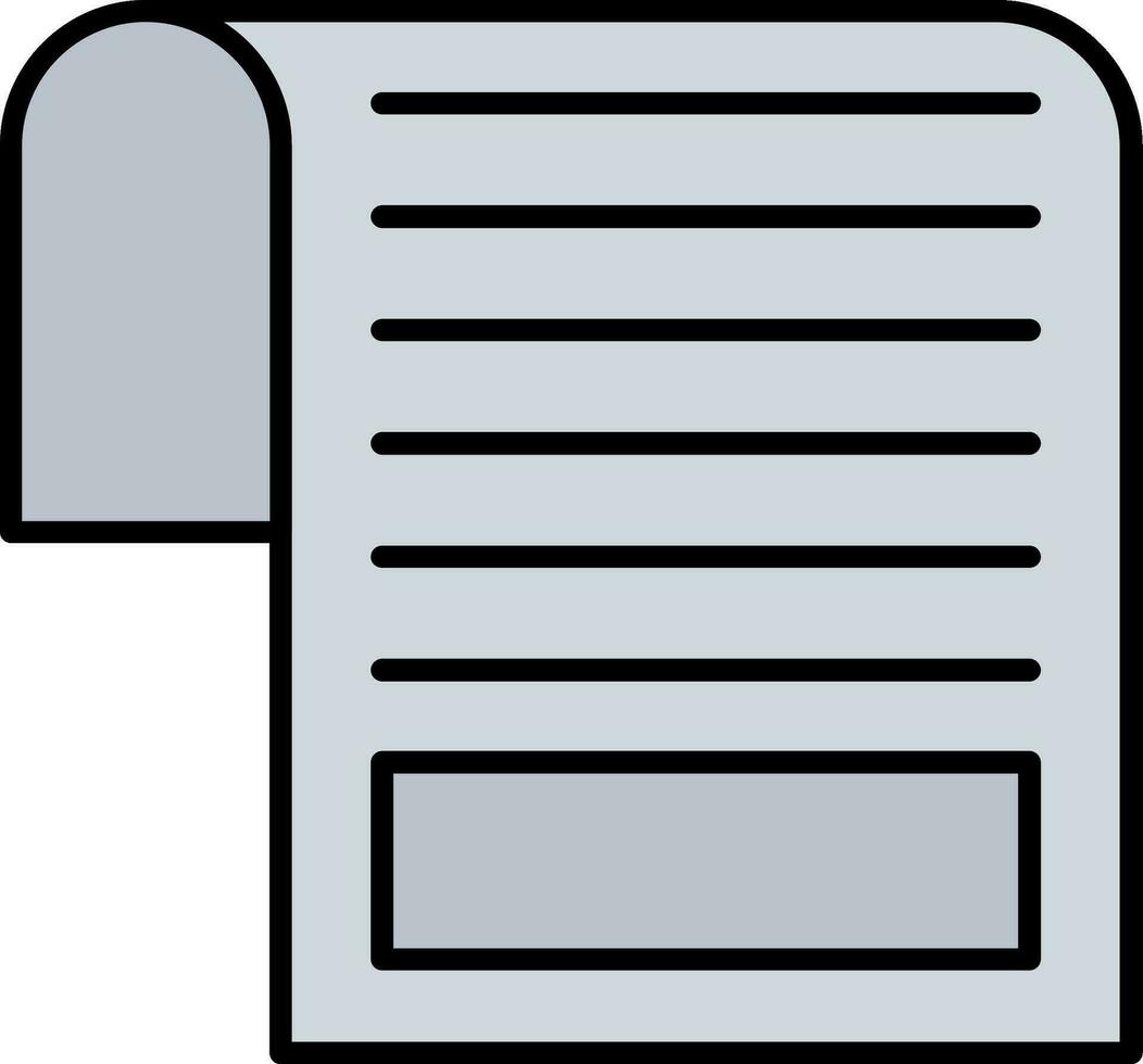 Document Line Filled Icon vector