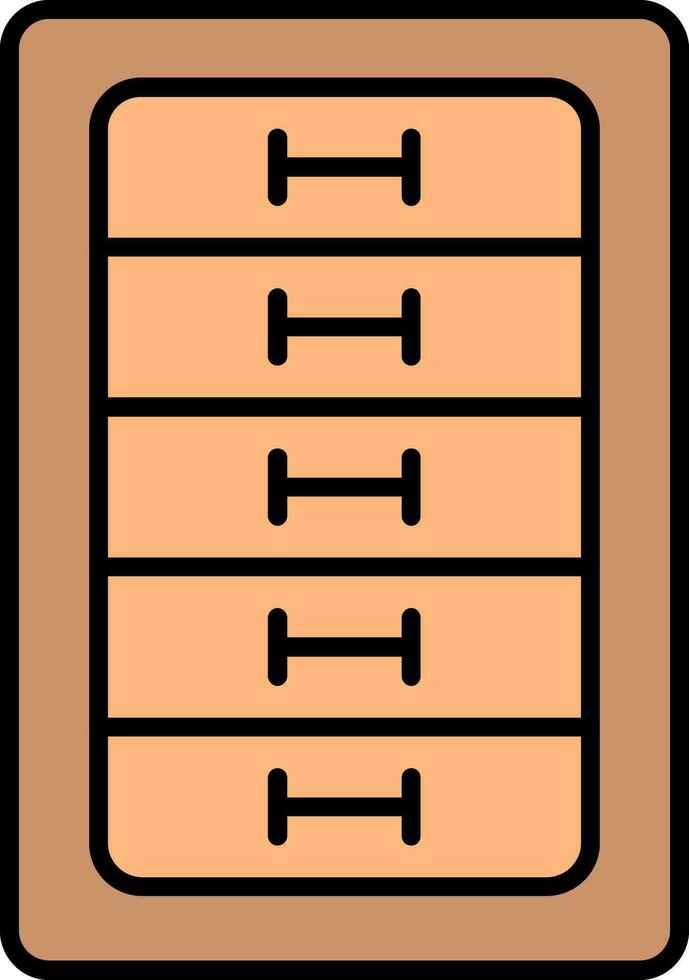 Cabinet Drawer Line Filled Icon vector
