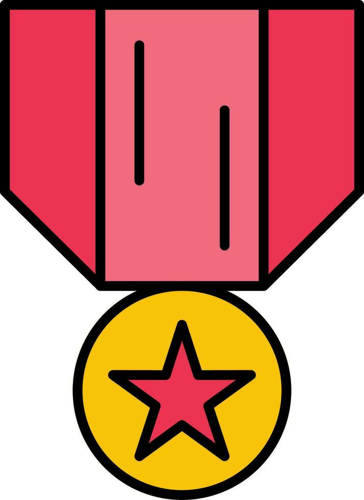 medalla de honor línea lleno icono vector