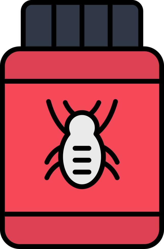 pesticida línea lleno icono vector