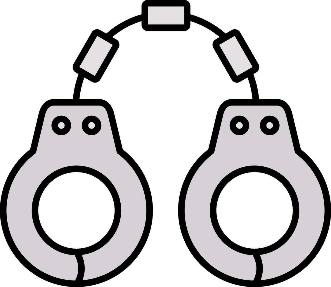 Handcuffs Line Filled Icon vector