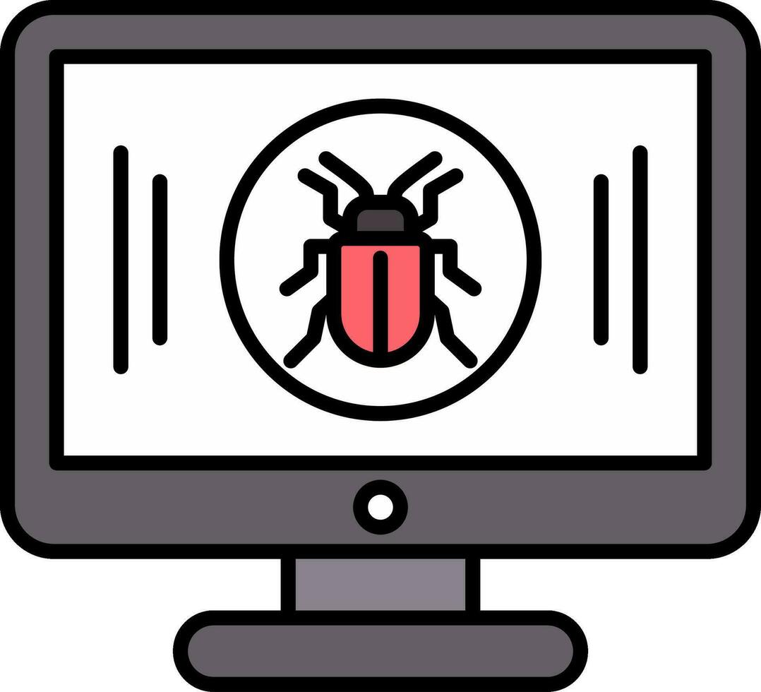 malware línea lleno icono vector