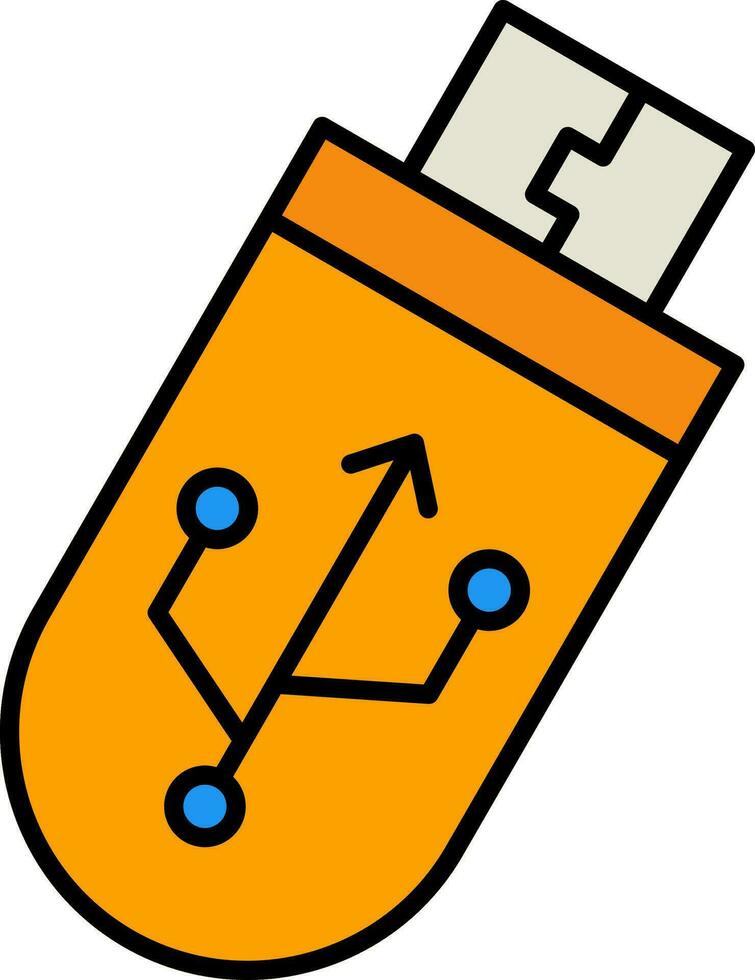 USB línea lleno icono vector