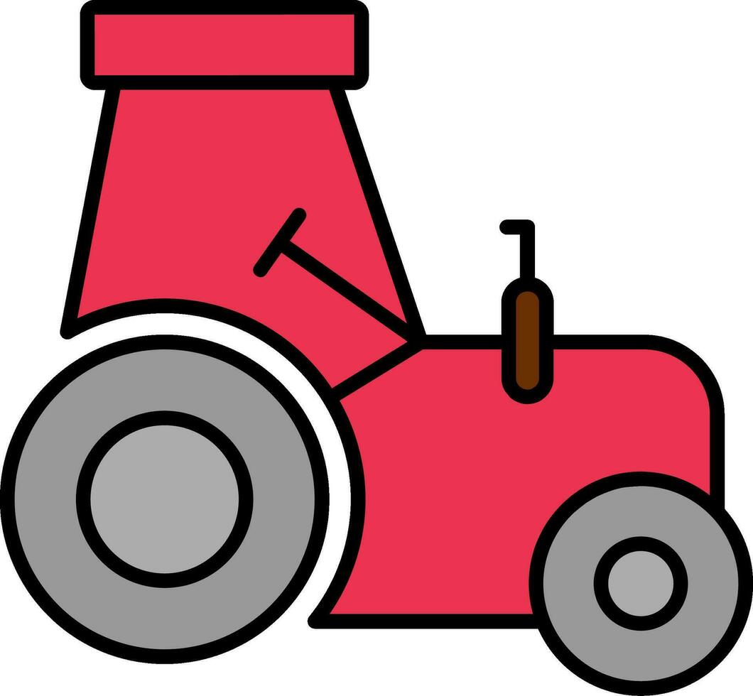 tractor línea lleno icono vector