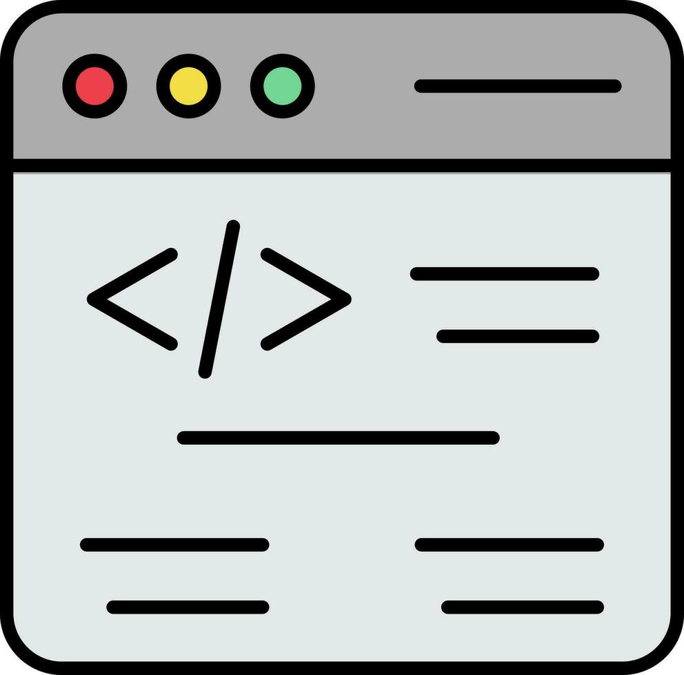 Web Coding Line Filled Icon vector