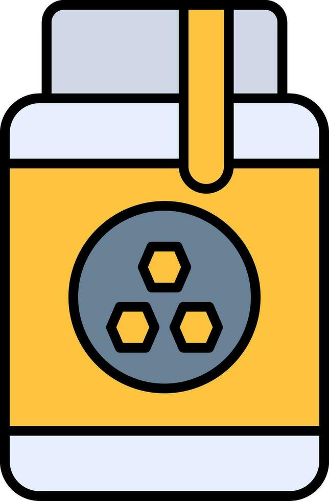 Honey Jar Line Filled Icon vector