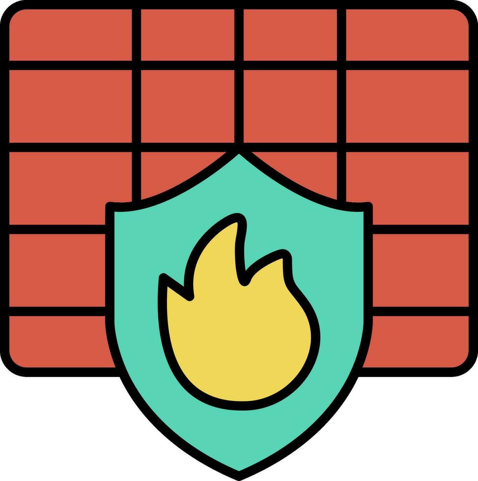 Firewall Line Filled Icon vector