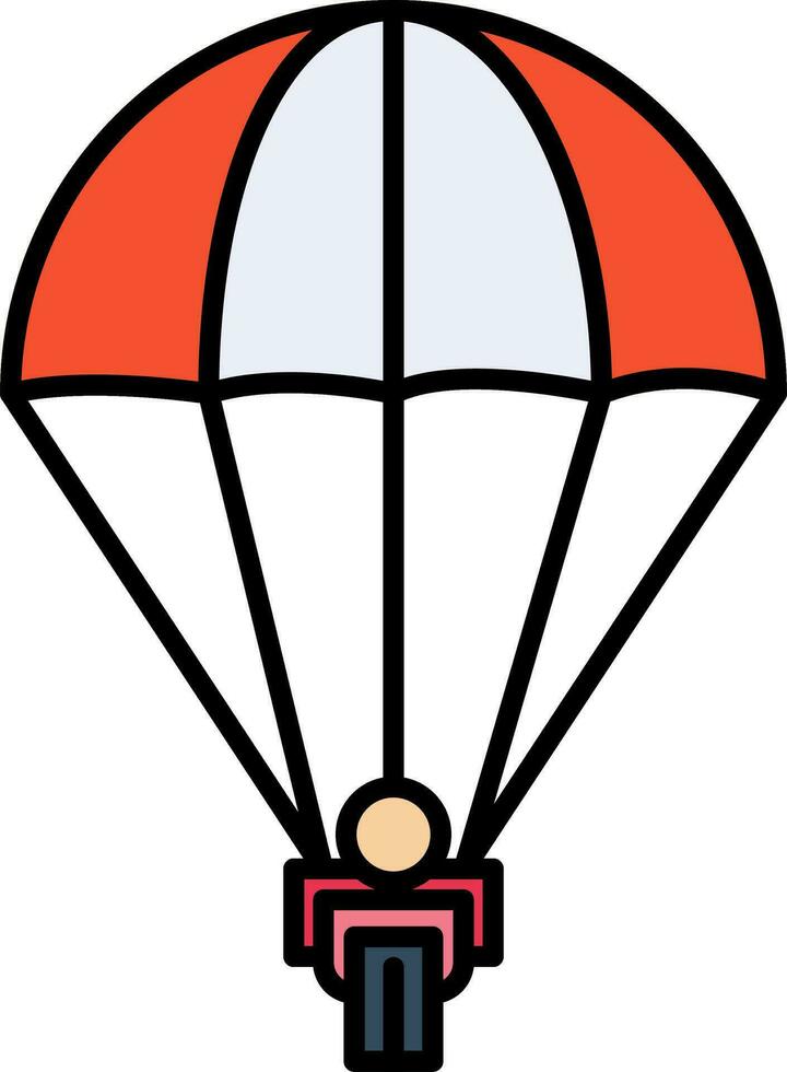 Parachuting Line Filled Icon vector