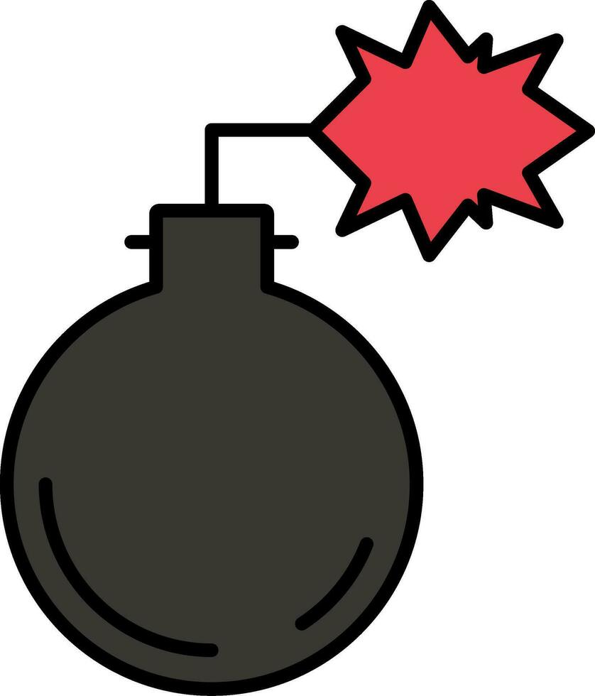 Bomb Line Filled Icon vector