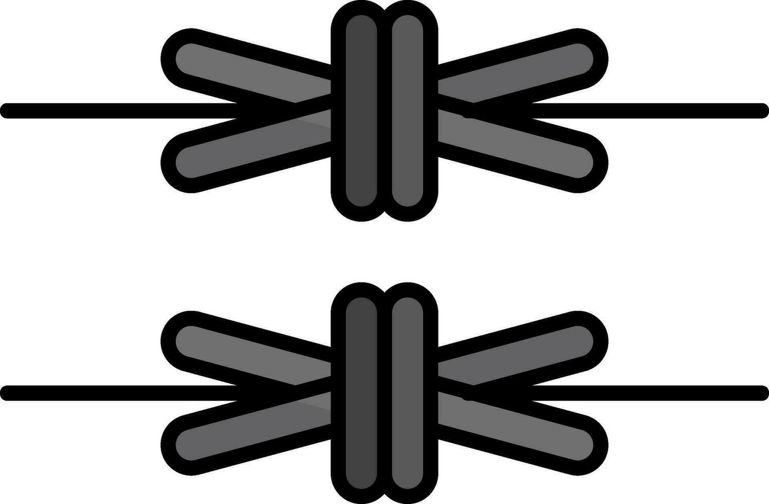 Barbed Wire Line Filled Icon vector