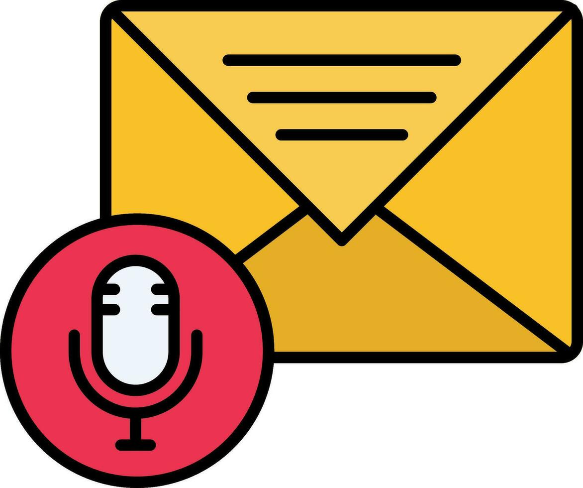 Audio Message Line Filled Icon vector