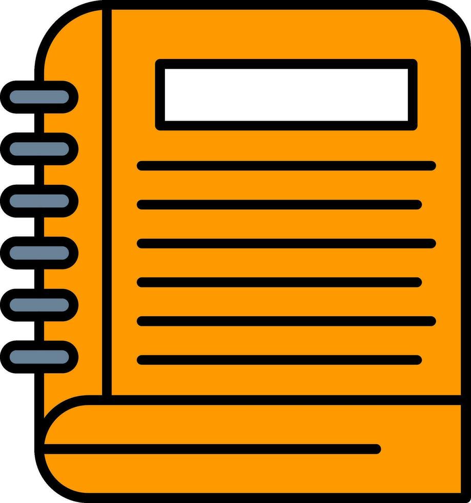 Notebook Line Filled Icon vector