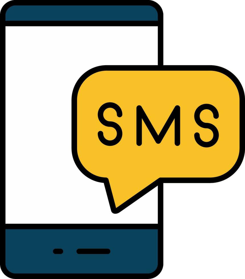 Sms Line Filled Icon vector
