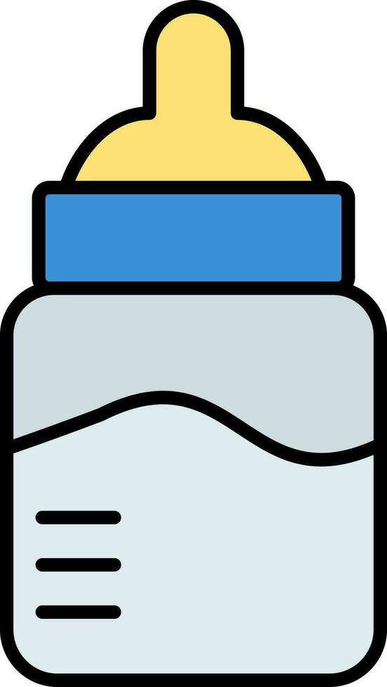 Baby Bottle Line Filled Icon vector