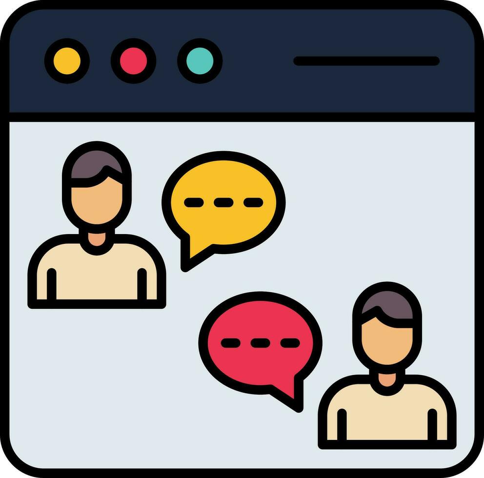 Online Chat Line Filled Icon vector