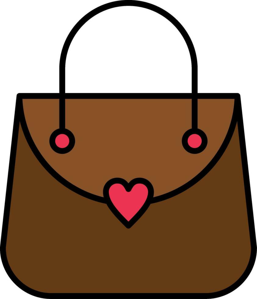 bolso línea lleno icono vector