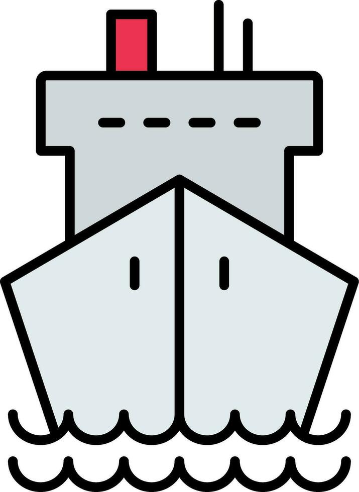 Cargo Ship Line Filled Icon vector