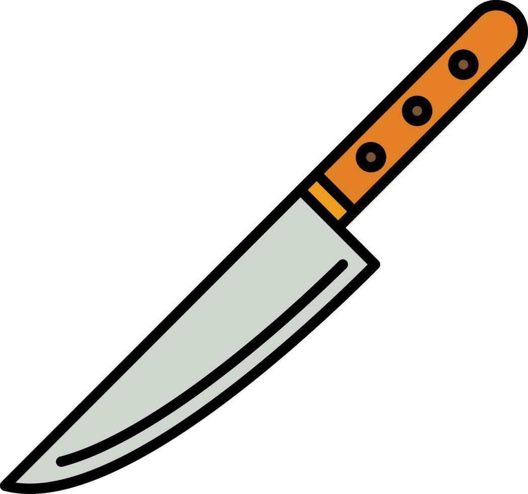 Knife Line Filled Icon vector