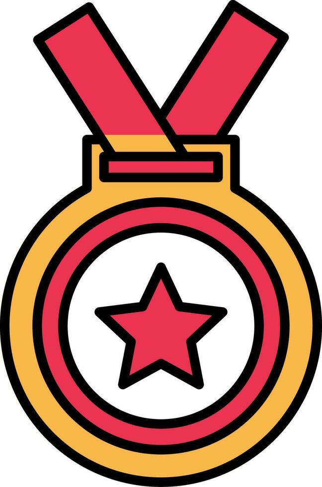 Medal Line Filled Icon vector