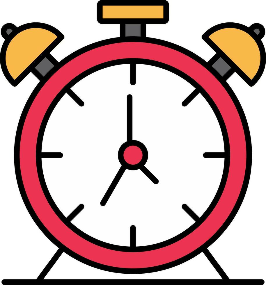 Alarm Clock Line Filled Icon vector