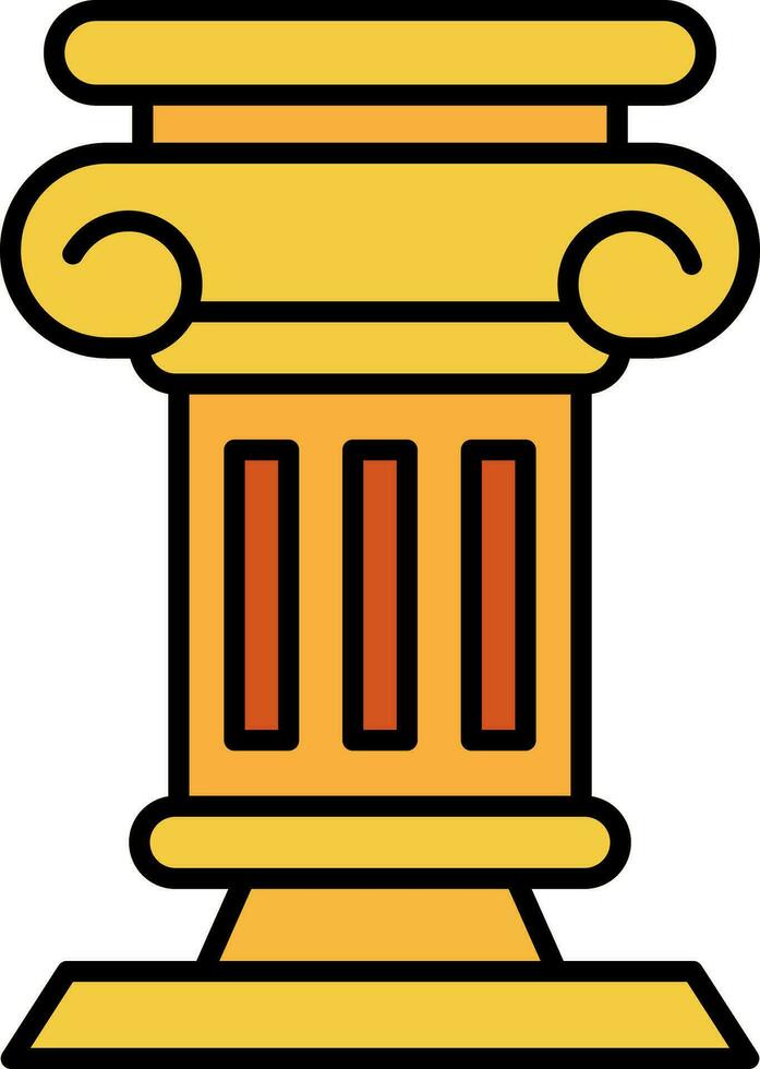 Pillar Line Filled Icon vector