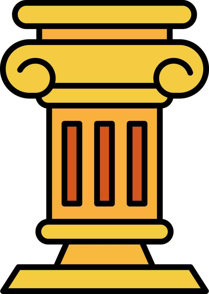 Pillar Line Filled Icon vector