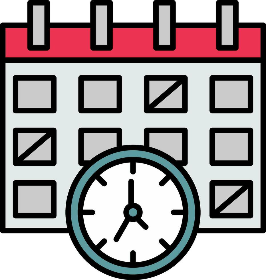 calendario línea lleno icono vector