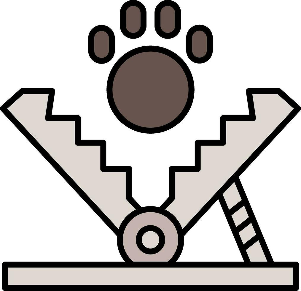 oso trampa línea lleno icono vector