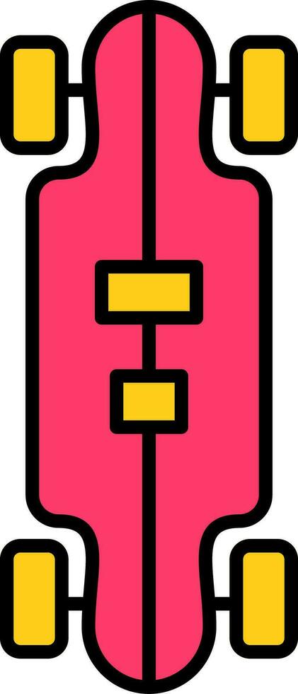 Longboard Line Filled Icon vector