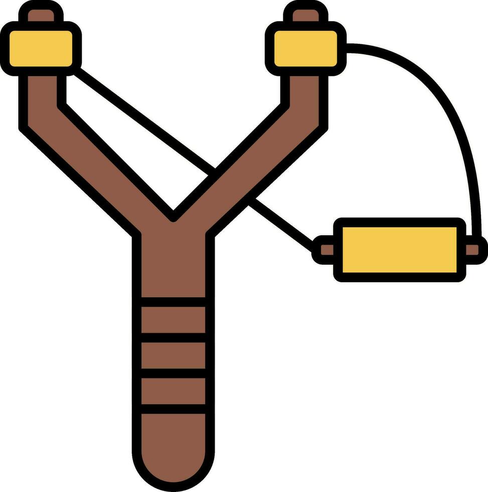 Slingshot Line Filled Icon vector