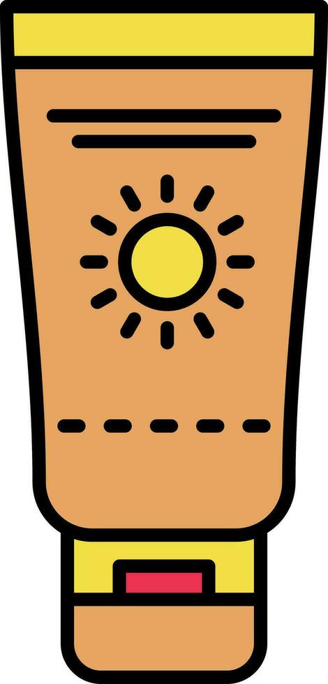 Sunscreen Line Filled Icon vector
